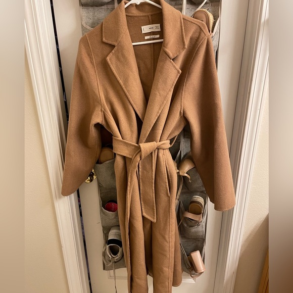 Mango Jackets & Blazers - Wool Wrap Trench Coat with Belt